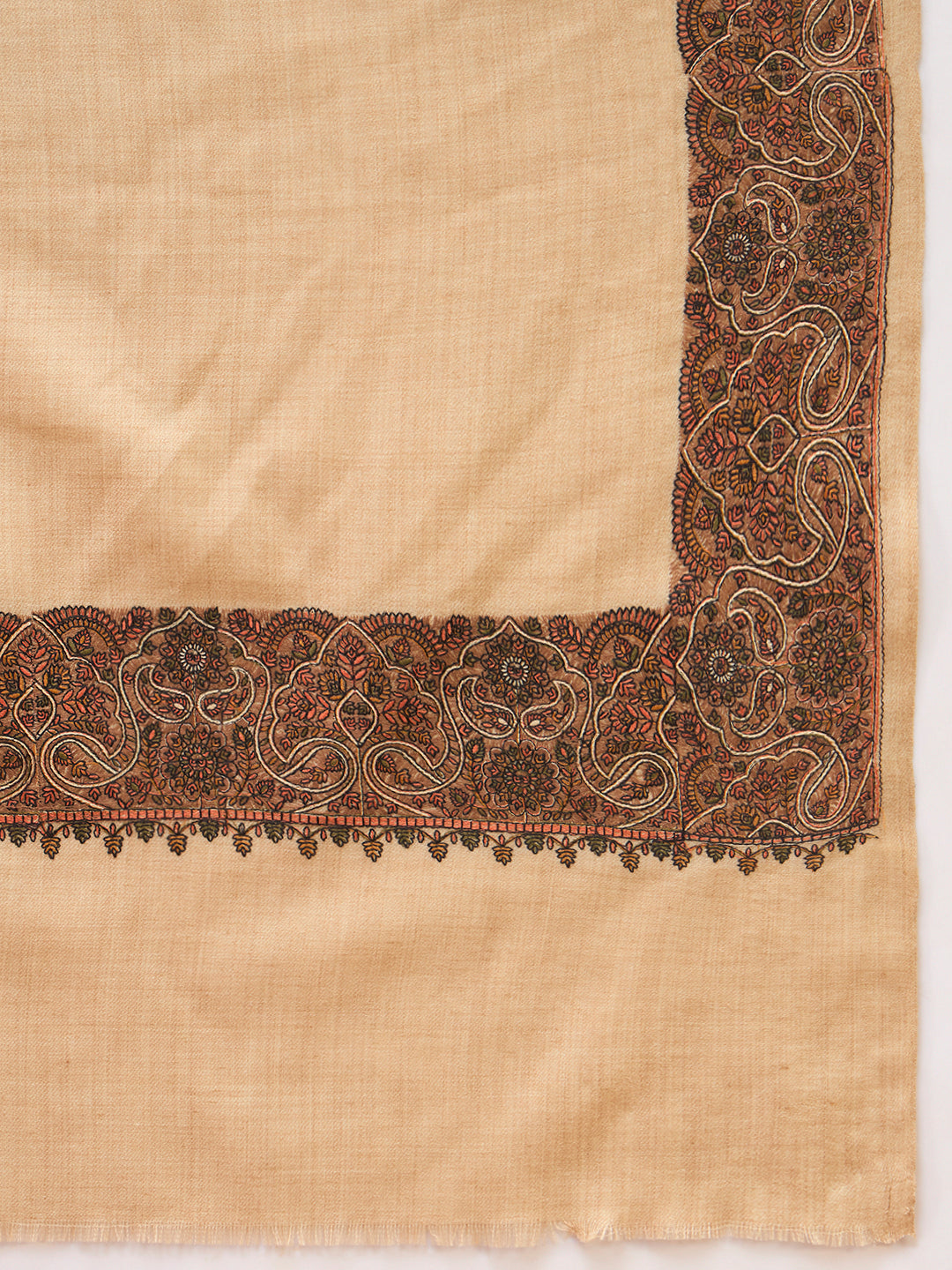 Women Nafeesah Fine Wool Sozni Hand Embroidered Shawl