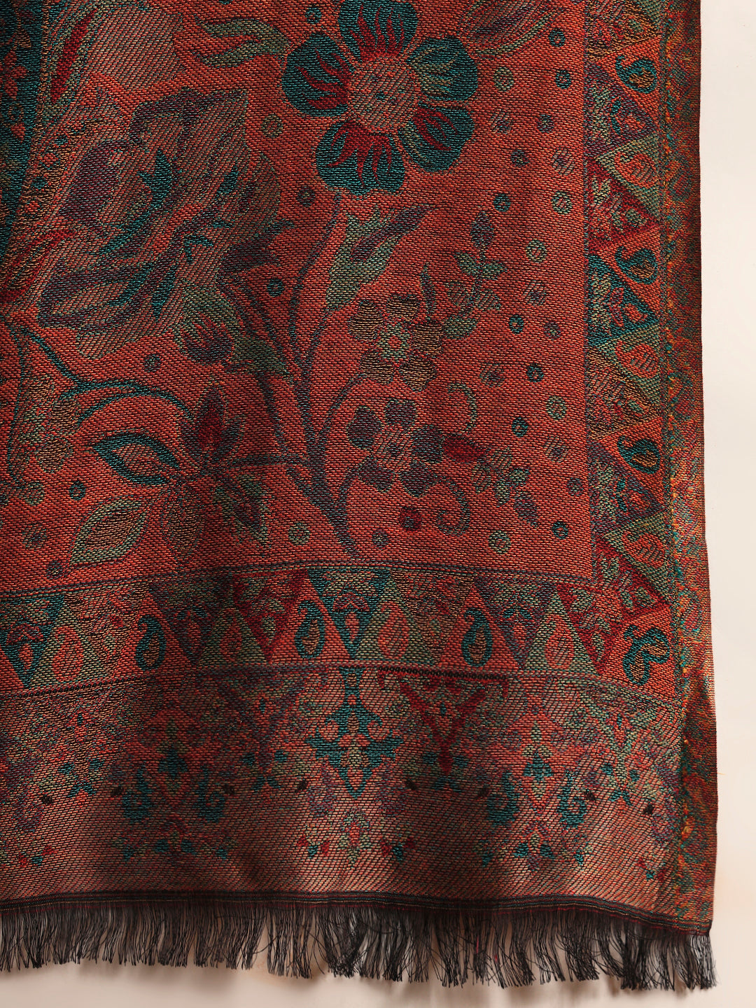 Pashmoda Women Floral Heritage Kaani Elegance Wool Blend Kashmiri Shawl, Stole, Scarf | Luxury Pashmina Jamawar Soft Warm Evening Wrap (Size 40X80 inches )