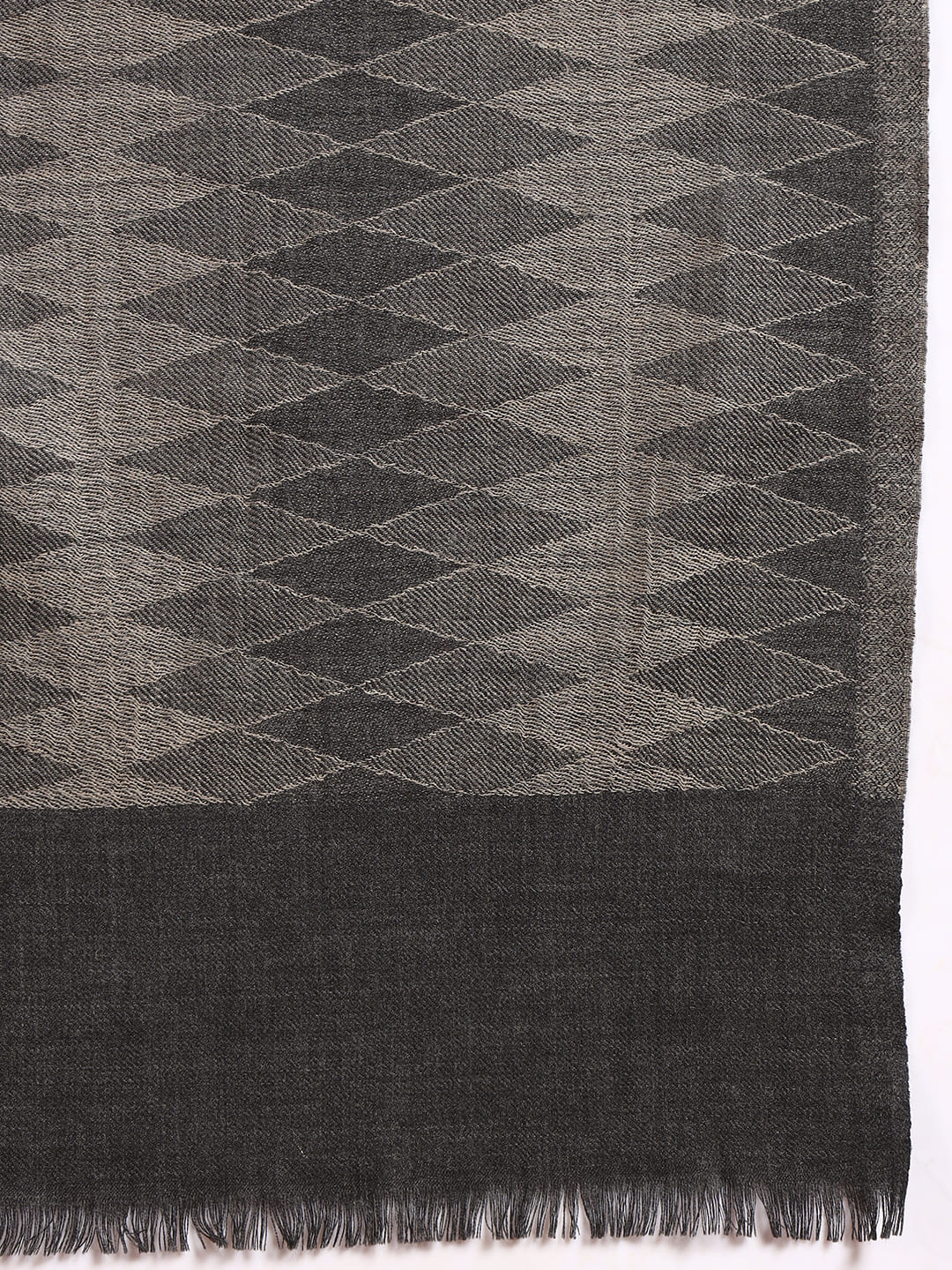 Women 100% Pure Wool Checkered Stole, Sustainable and Natural Fabric (Size 71x203 CM)