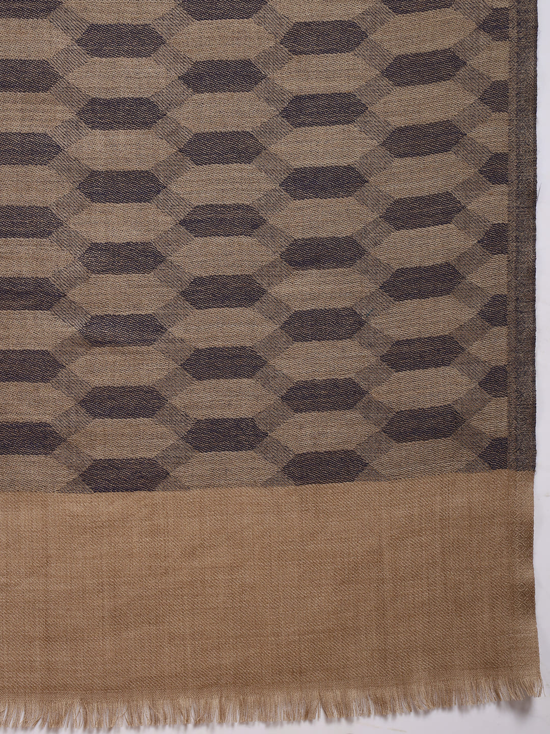 Women 100% Pure Wool Checkered Stole, Sustainable and Natural Fabric (Size 71x203 CM)