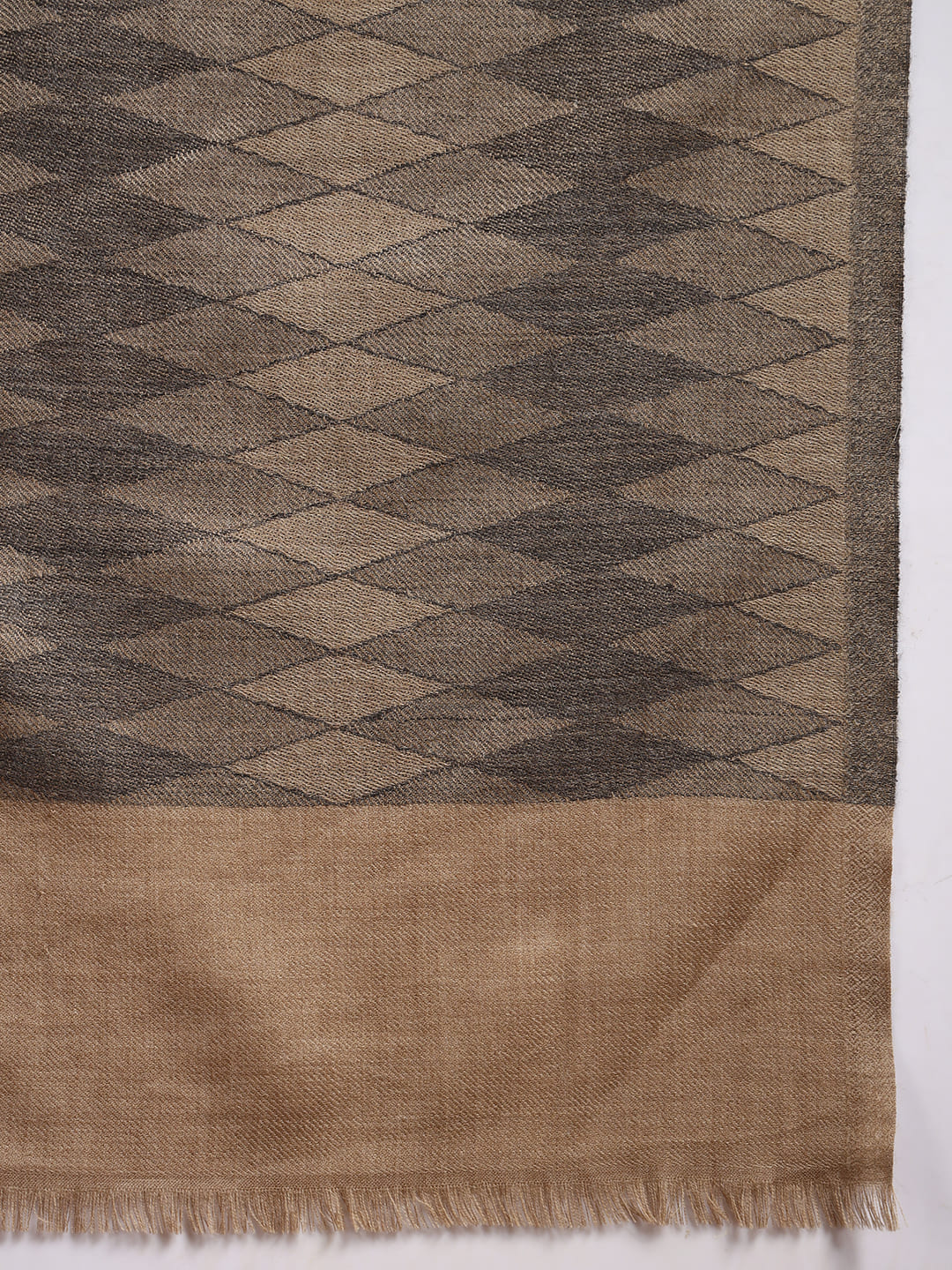 Women 100% Pure Wool Checkered Stole, Sustainable and Natural Fabric (Size 71x203 CM)