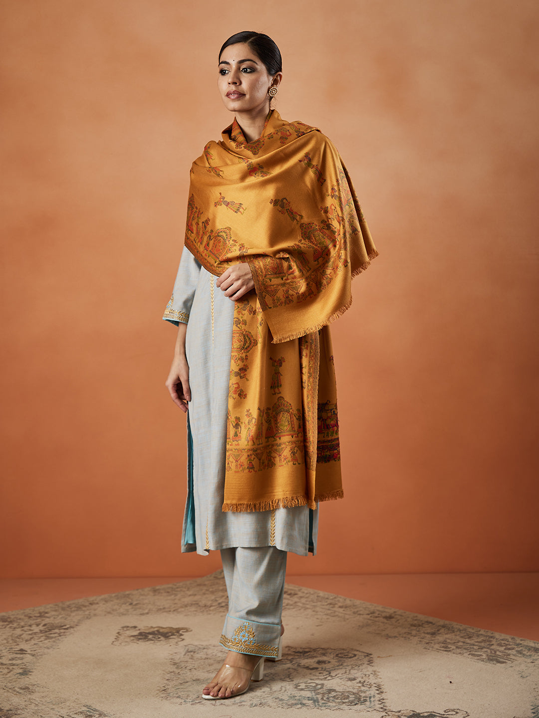 Pashmoda Women Pari mahal Kaani Stole Size:( 71X203 CM)