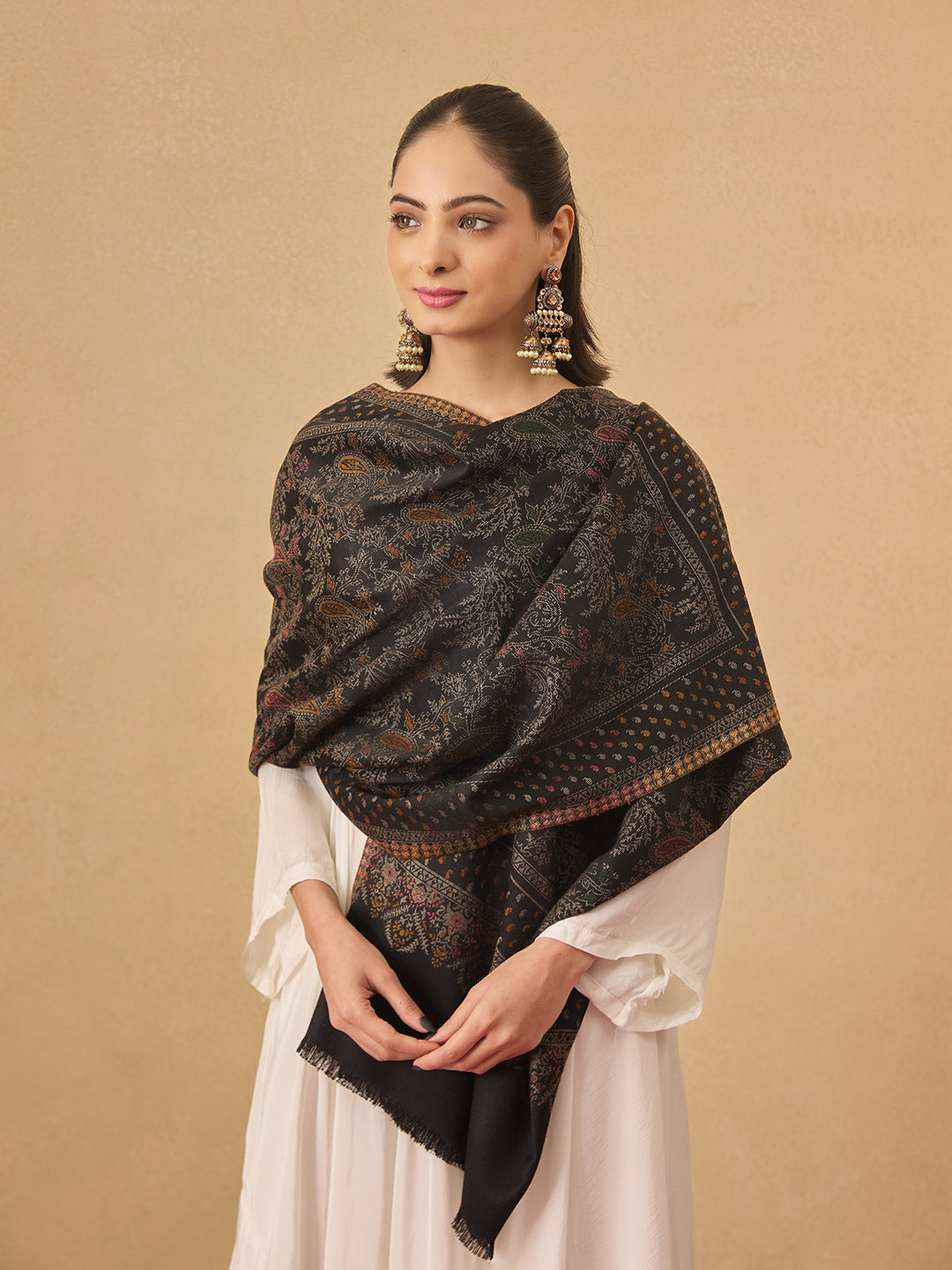 Pashmoda Women Paisley Harmony Kaani Stole (Size : 71X203 CM)