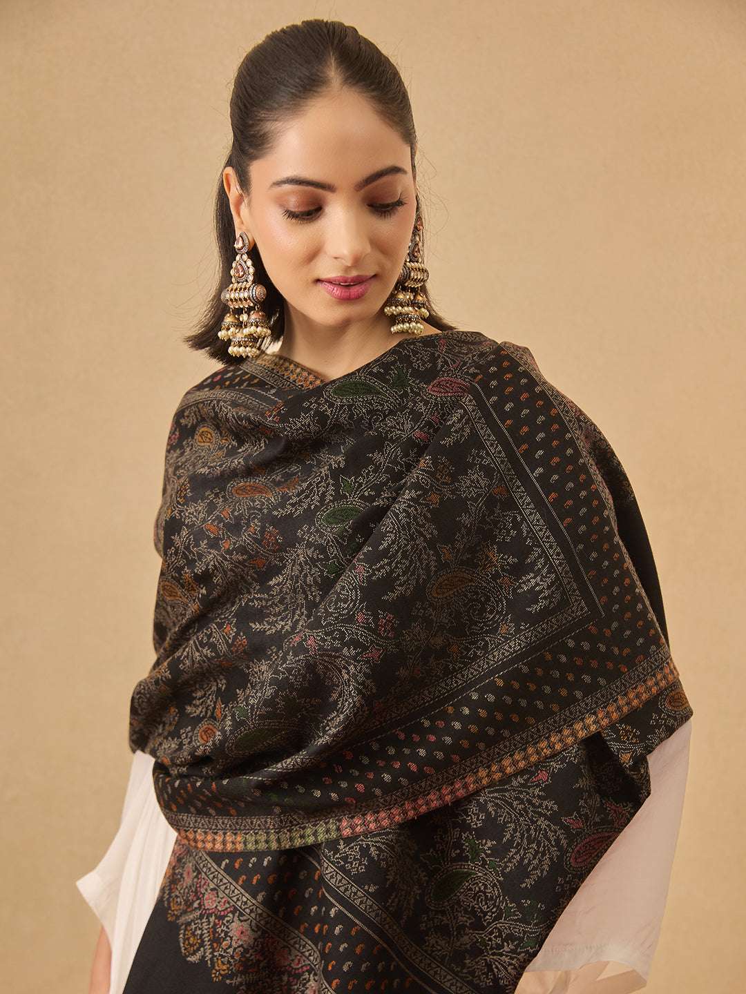 Pashmoda Women Paisley Harmony Kaani Stole (Size : 71X203 CM)