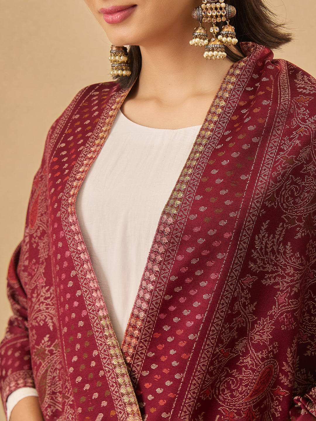 Pashmoda Women Paisley Harmony Kaani Stole (Size : 71X203 CM)