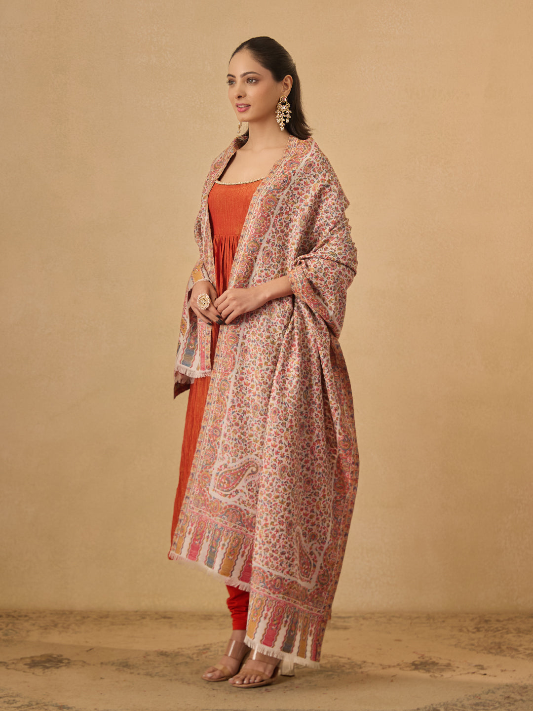 Pashmoda Women Mehak Kaani Wool Blend Kashmiri Shawl (Size: 101X203 CM)