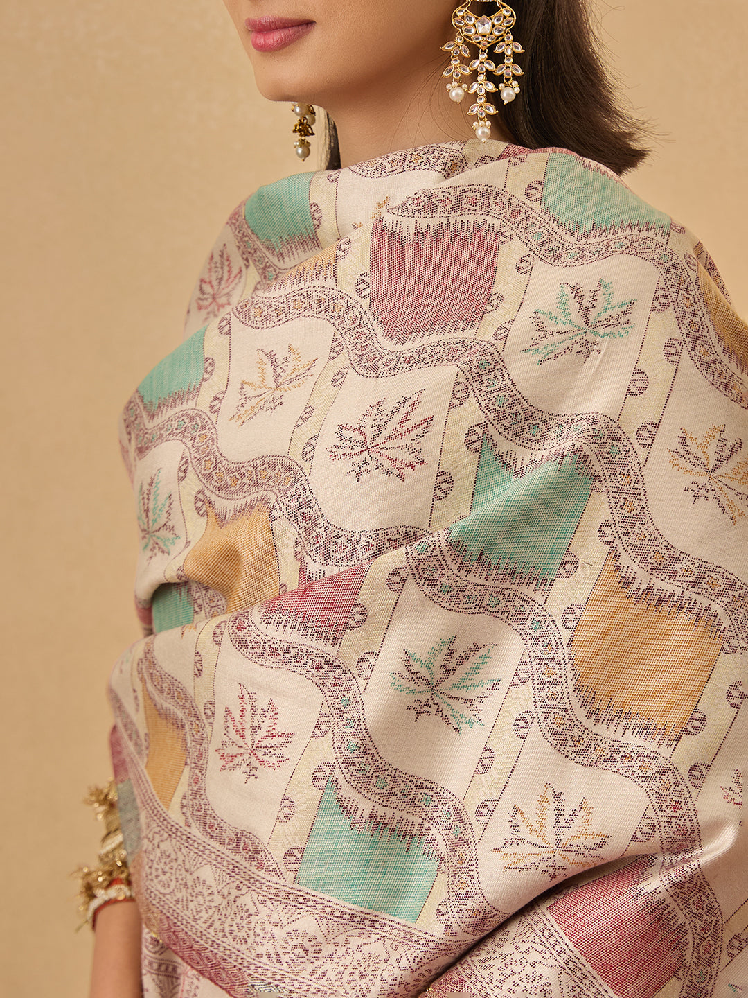 Pashmoda Women Floral Geometry Kaani Stole (Size : 71X203 CM)