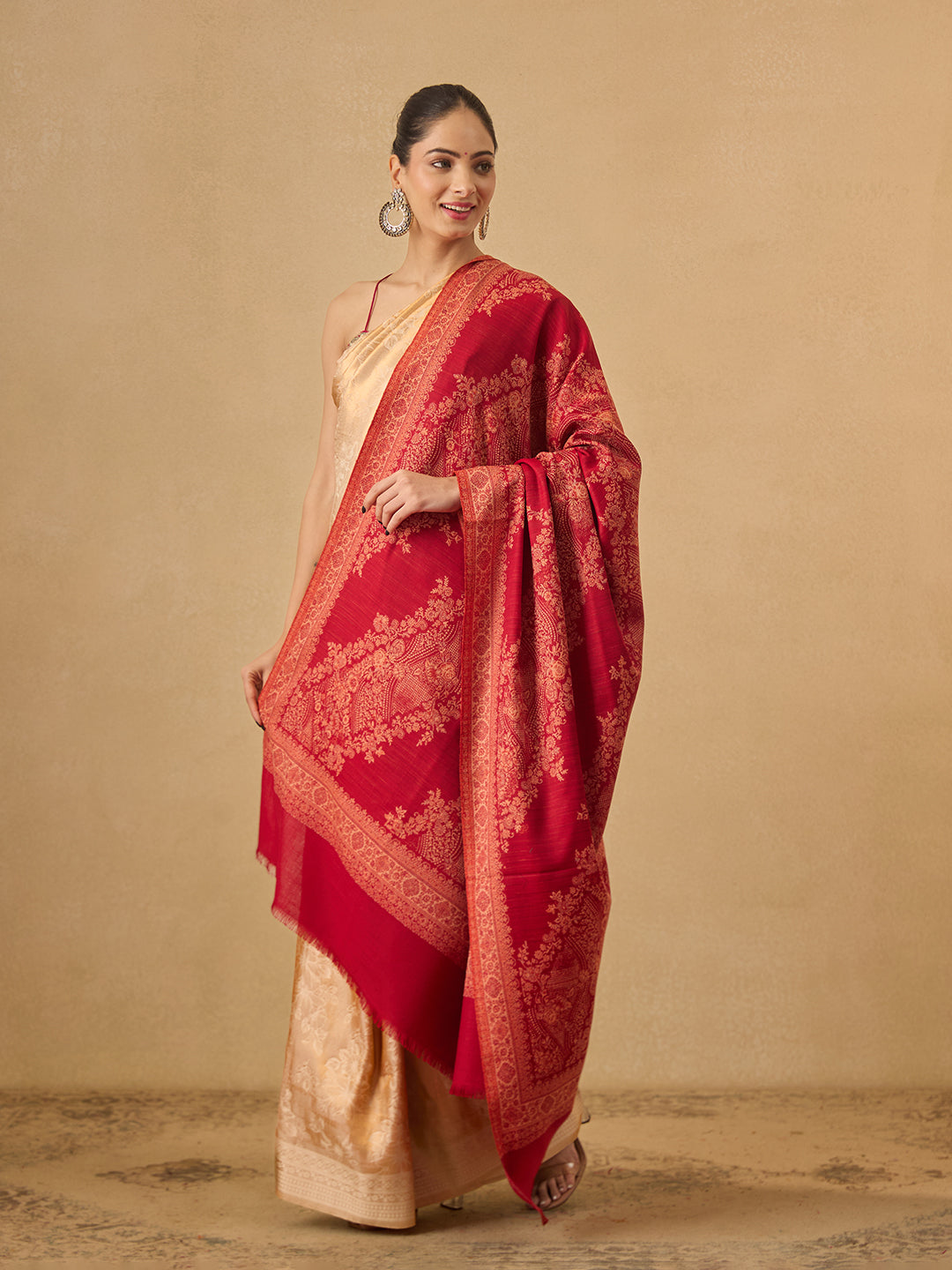 Pashmoda Women Kohsar Kashmiri Jamawar Woven Shawl (Size: 101X203 CM)