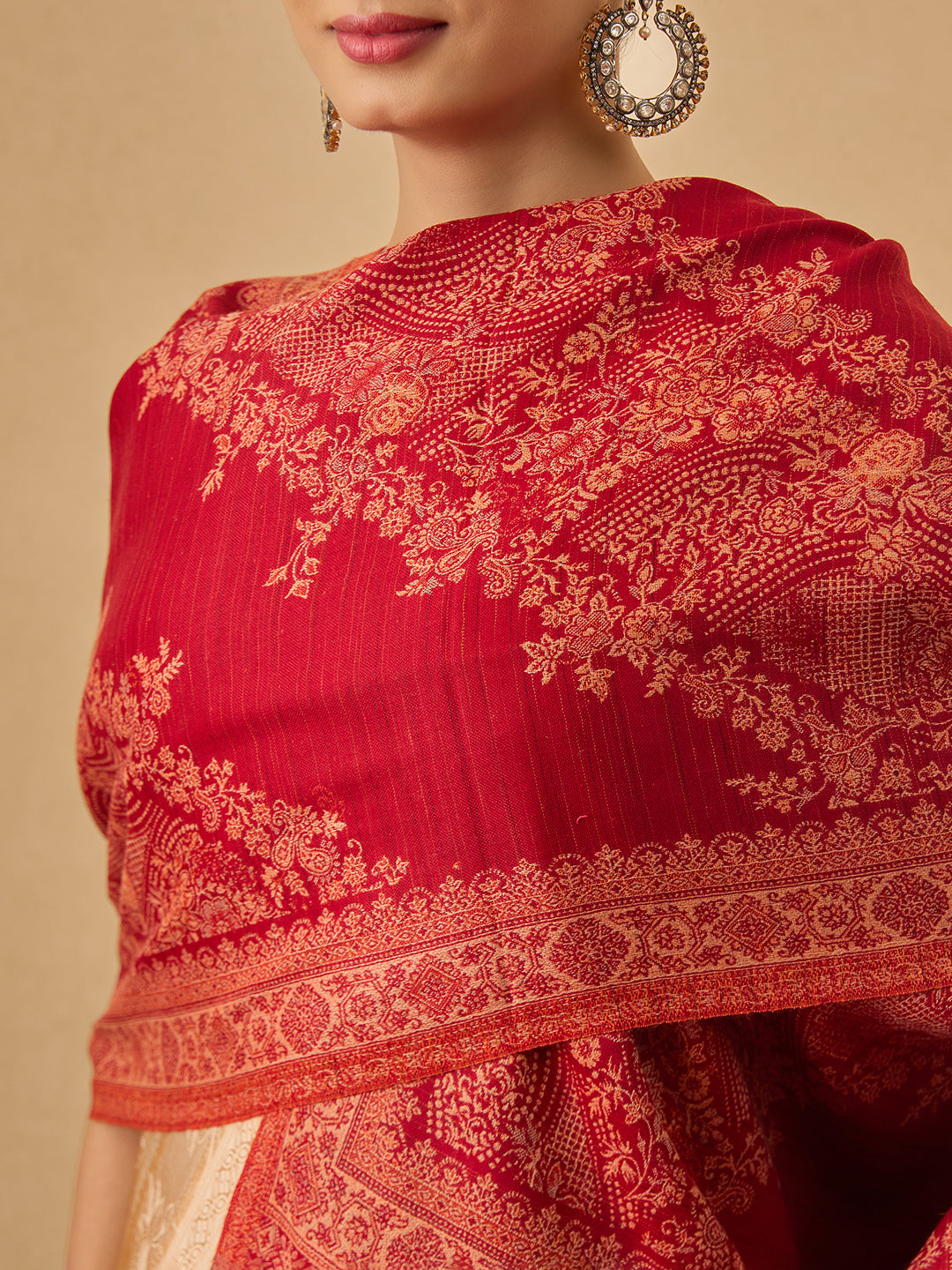 Pashmoda Women Kohsar Kashmiri Jamawar Woven Shawl (Size: 101X203 CM)