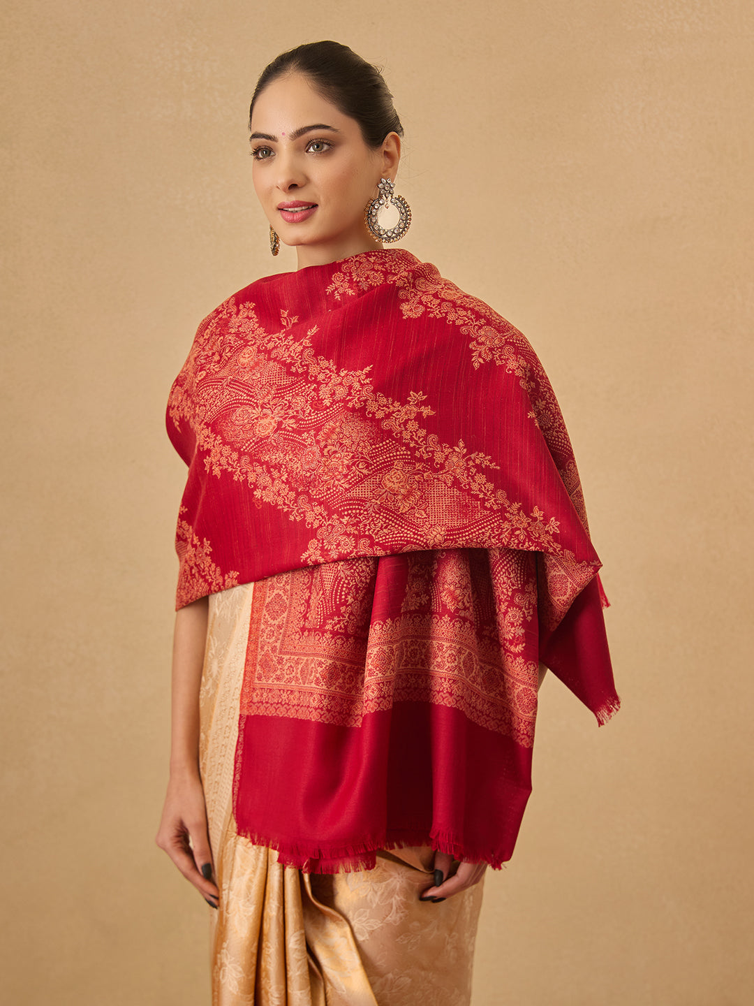 Pashmoda Women Kohsar Kashmiri Jamawar Woven Shawl (Size: 101X203 CM)