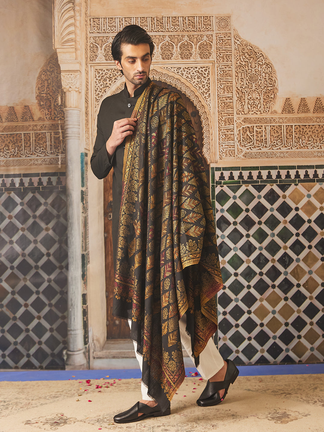 Pashmoda Mens Kaani Shawl (Size: 101x203 Cm)