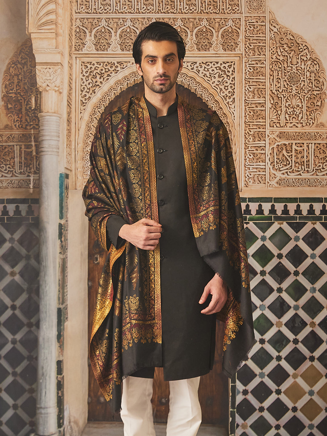 Pashmoda Mens Kaani Shawl (Size: 101x203 Cm)