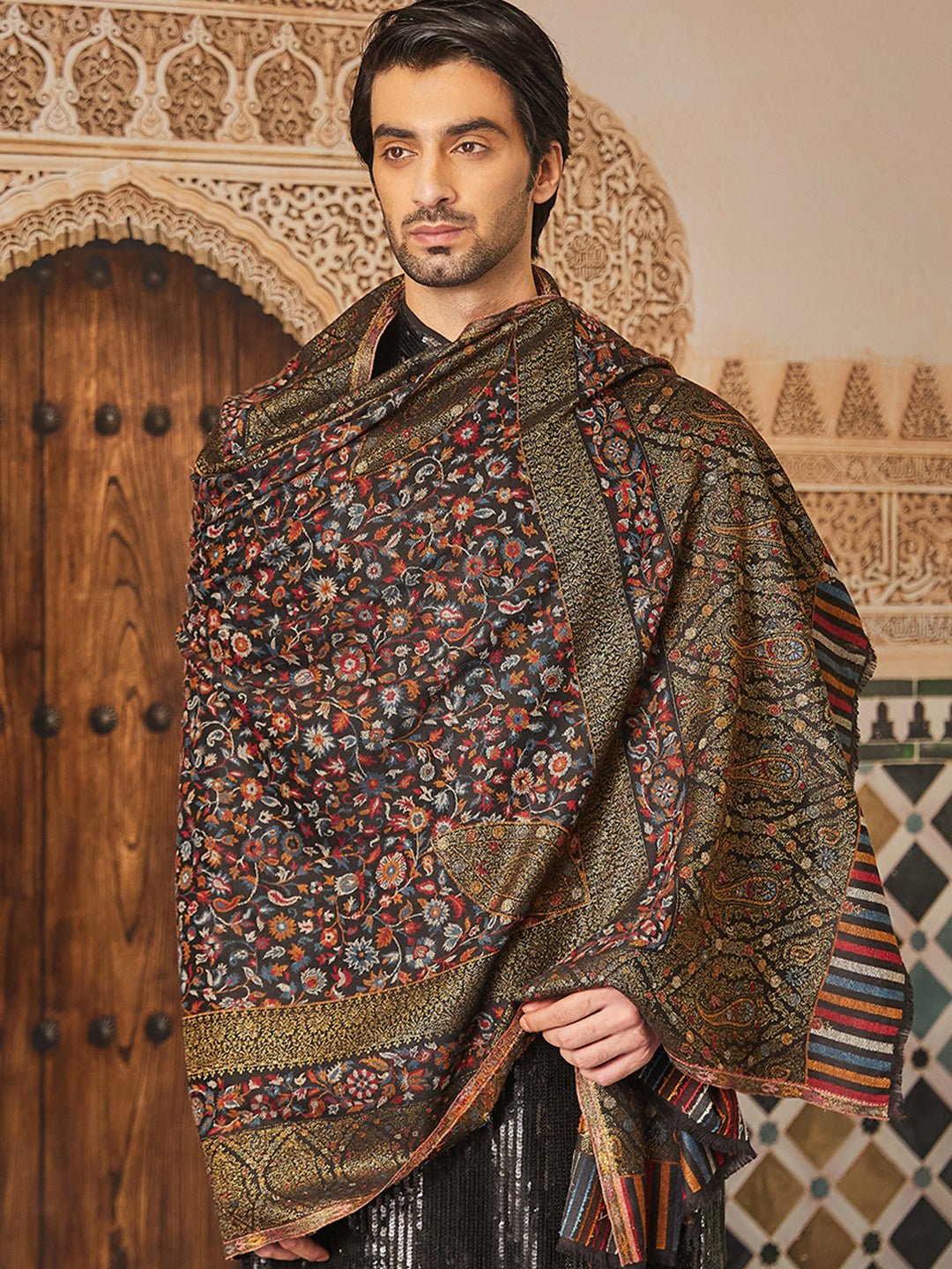 Pashmoda Mens Kaani Shawl (Size: 101x203 Cm)