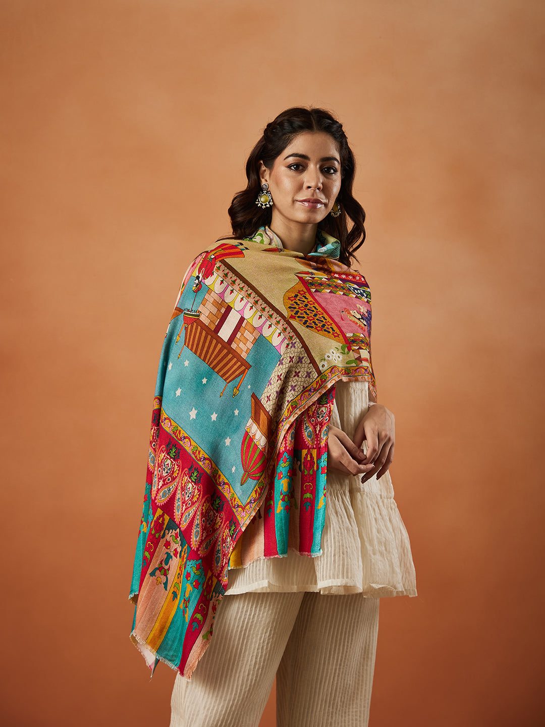 Women Rajdhani Fine Soft Bamboo Fibre Stole (Size : 71X203 CM)