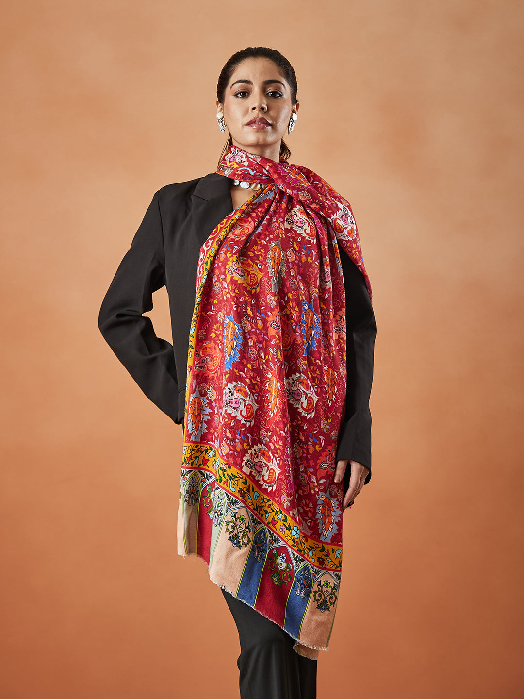 Women Shahnaaz Fine Soft Bamboo Fibre Stole (Size : 71X203 CM)