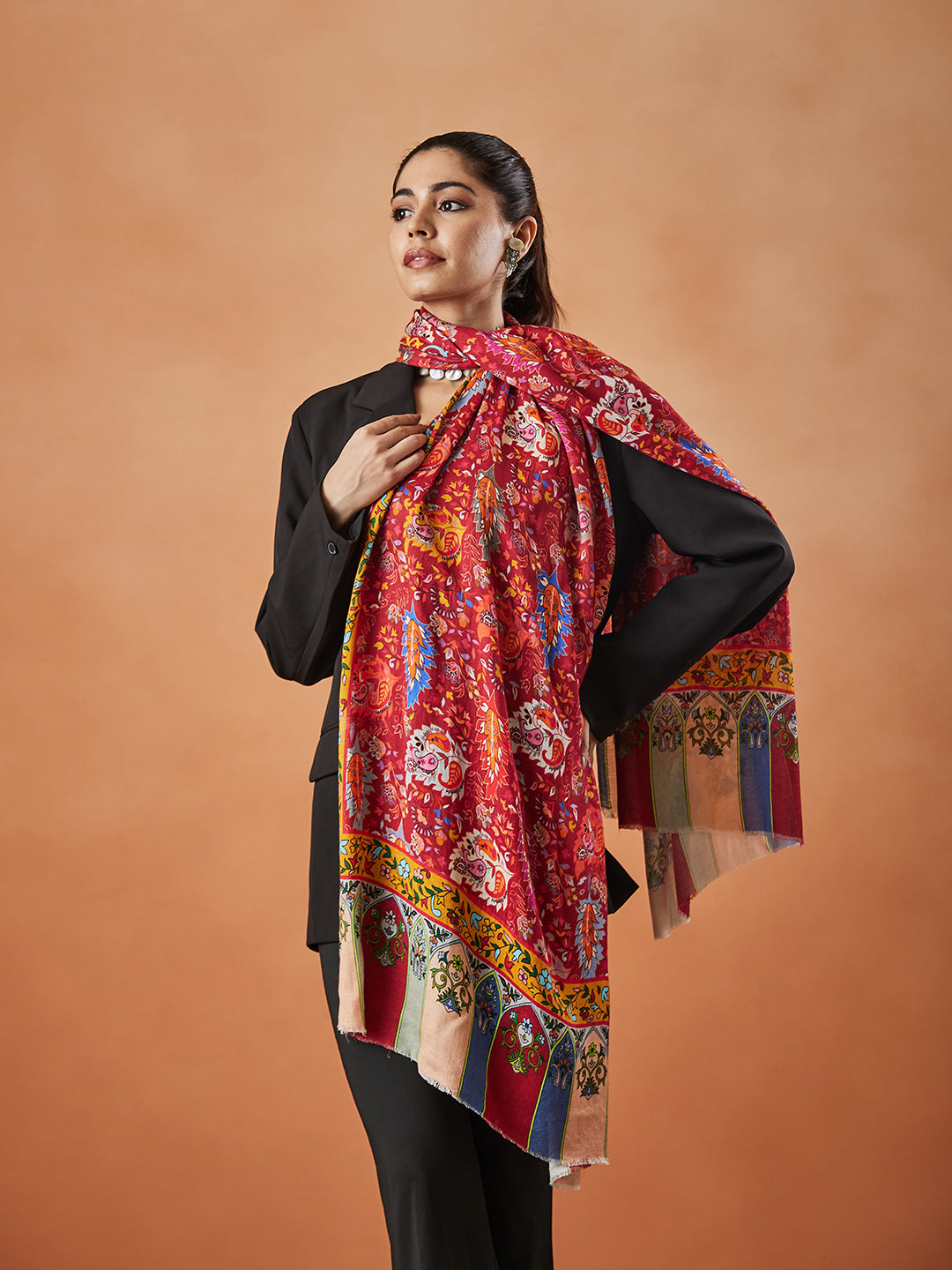 Women Shahnaaz Fine Soft Bamboo Fibre Stole (Size : 71X203 CM)