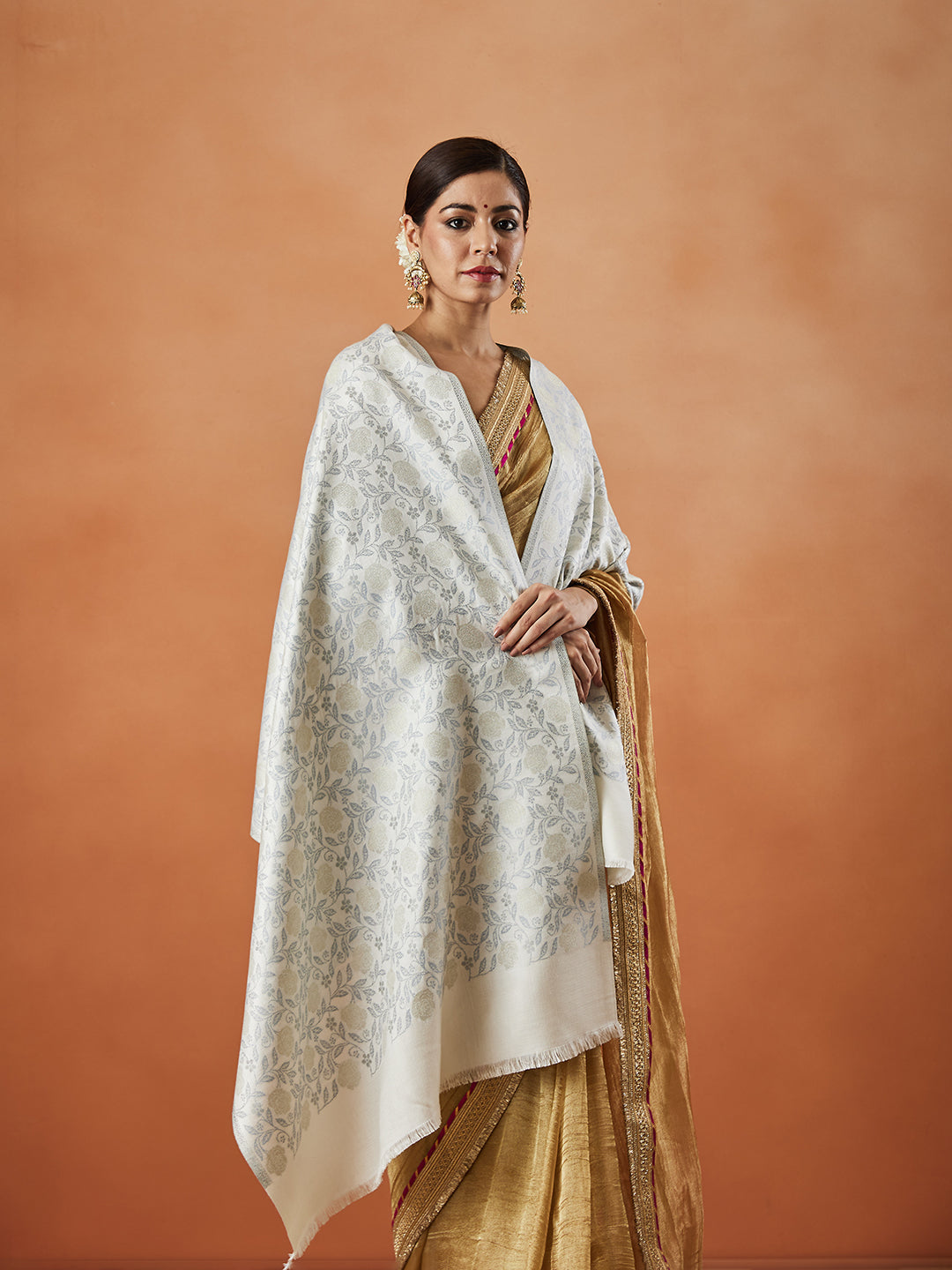 Women Gulnari Kaani Wool Blend Stole (Size : 71X203 CM)