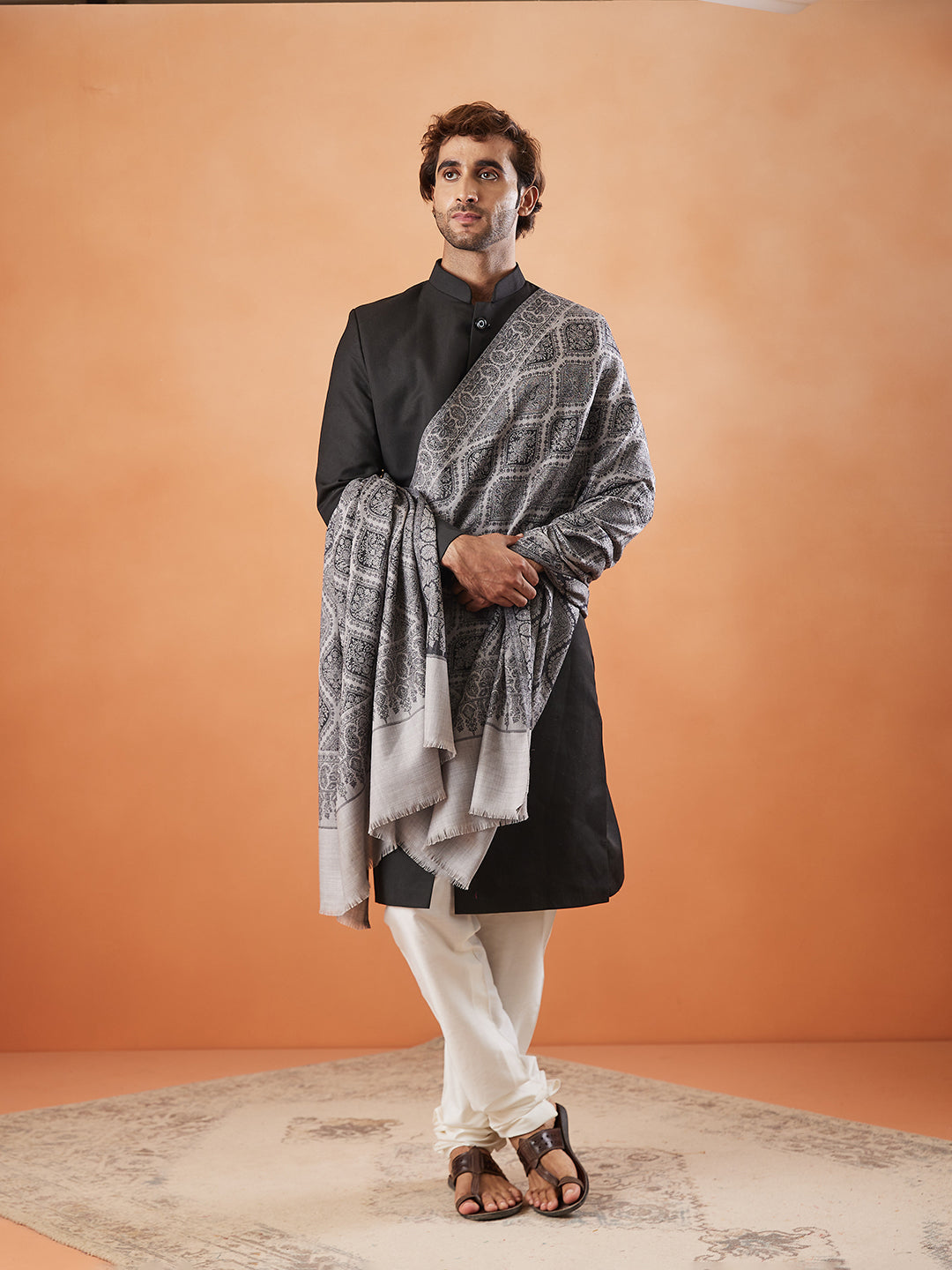 Men Shabnam Jamawar Shawl (Size: 101x203 Cm)