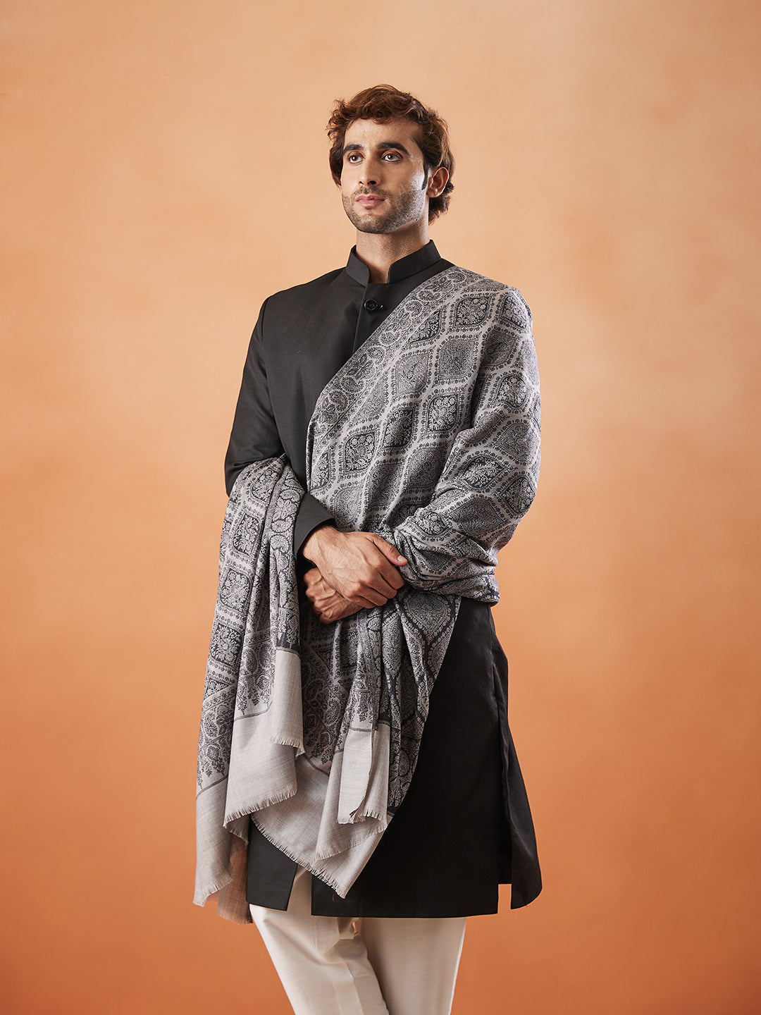 Men Shabnam Jamawar Shawl (Size: 101x203 Cm)