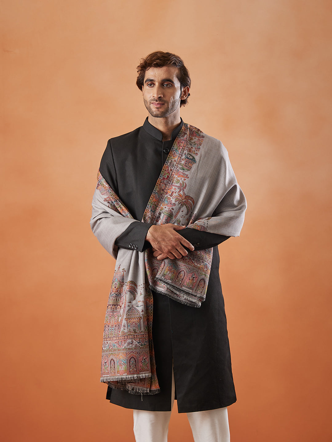 Men Rajwada Jamawar Shawl (Size: 101x203 Cm)