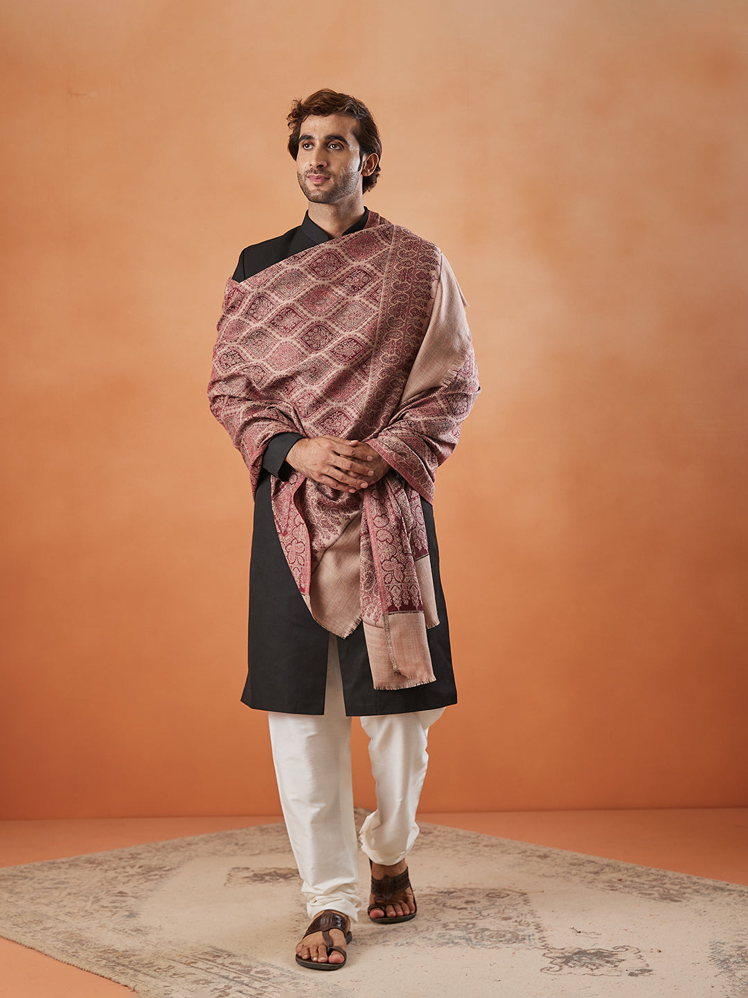 Men Shabnam Jamawar Shawl (Size: 101x203 Cm)