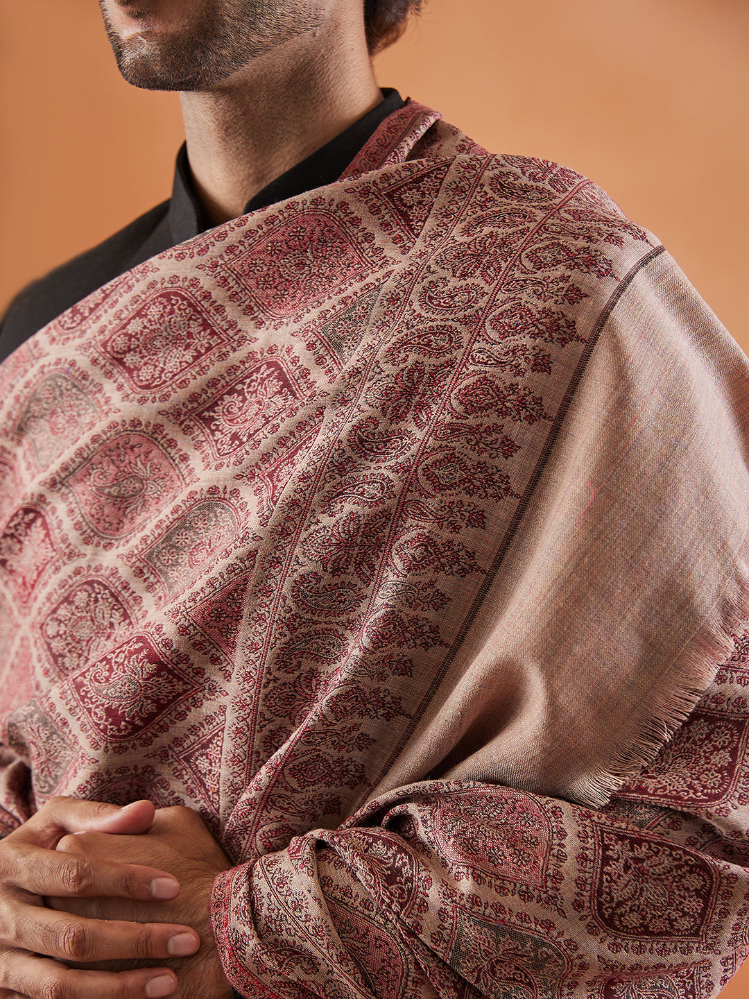 Men Shabnam Jamawar Shawl (Size: 101x203 Cm)