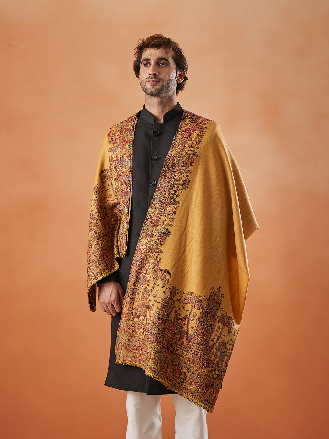 Men Rajwada Jamawar Shawl (Size: 101x203 Cm)