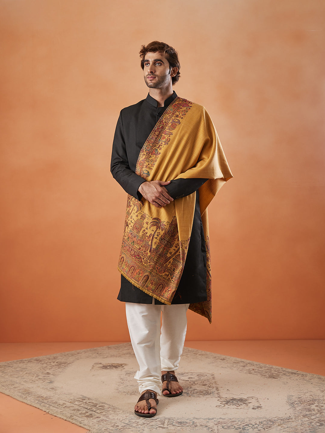 Men Rajwada Jamawar Shawl (Size: 101x203 Cm)