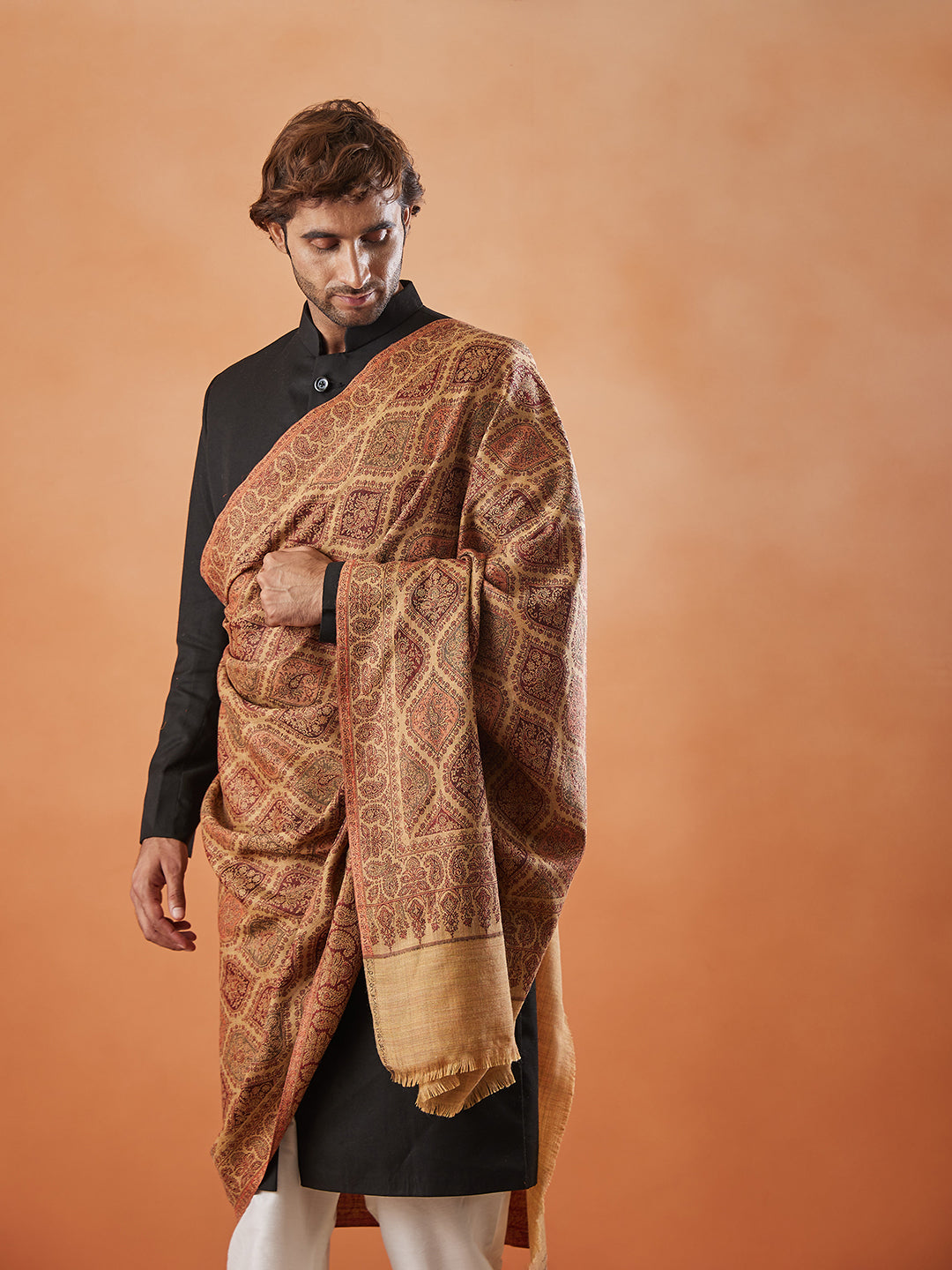 Men Shabnam Jamawar Shawl (Size: 101x203 Cm)