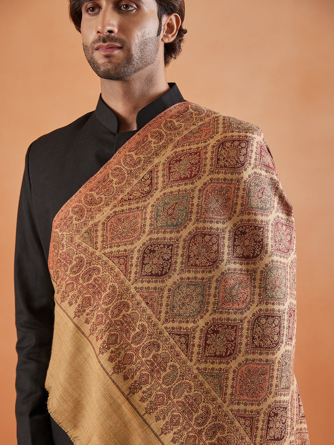 Men Shabnam Jamawar Shawl (Size: 101x203 Cm)