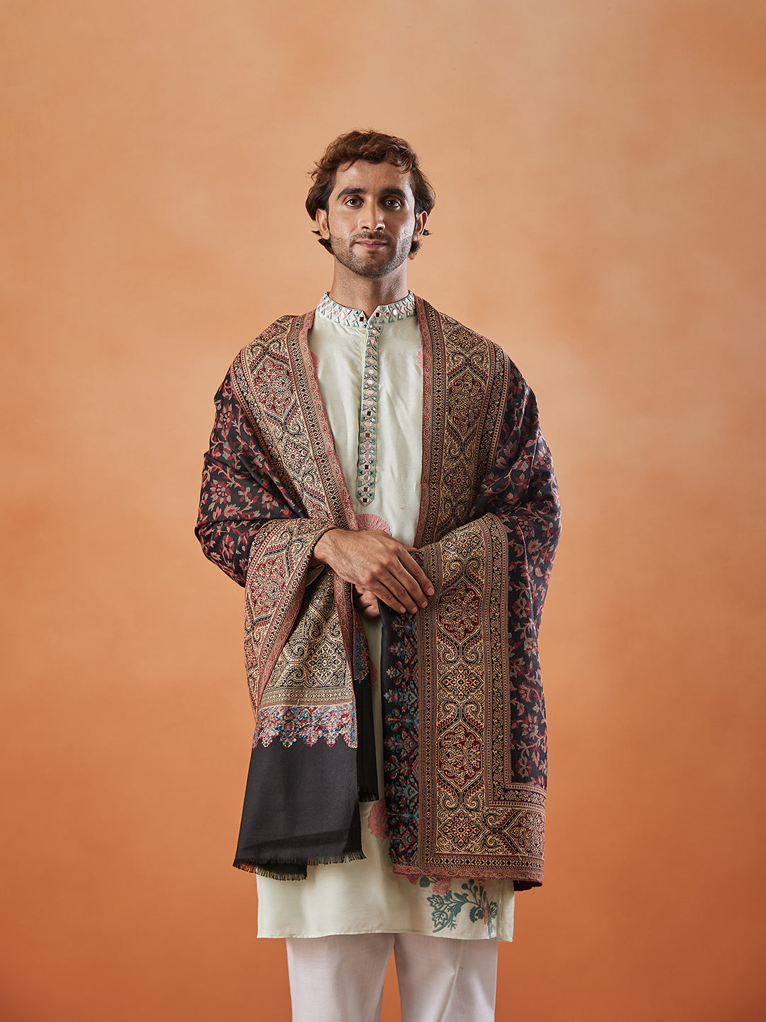 Men Khwabida Jamawar Shawl (Size: 101x203 Cm)