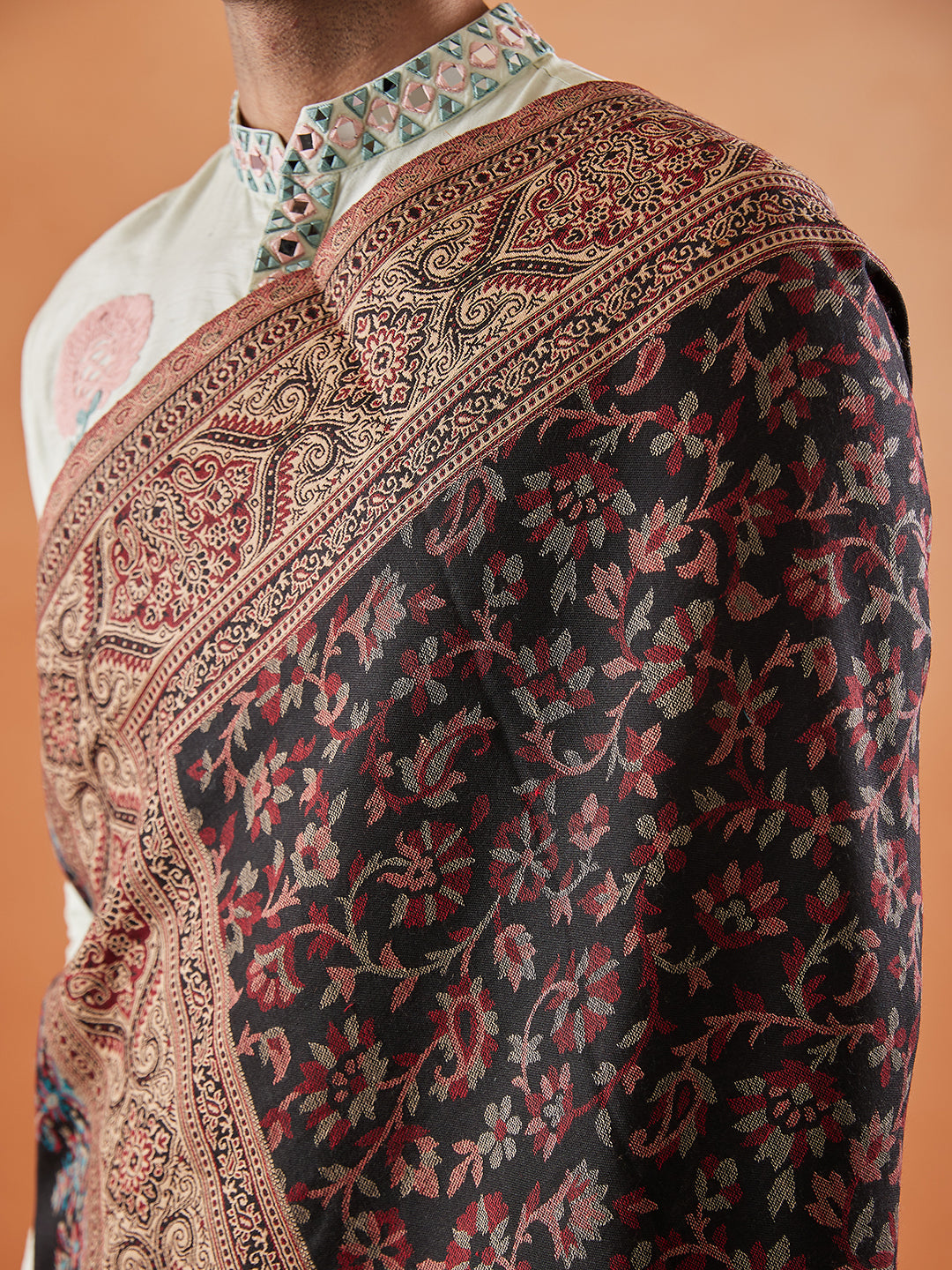 Men Khwabida Jamawar Shawl (Size: 101x203 Cm)