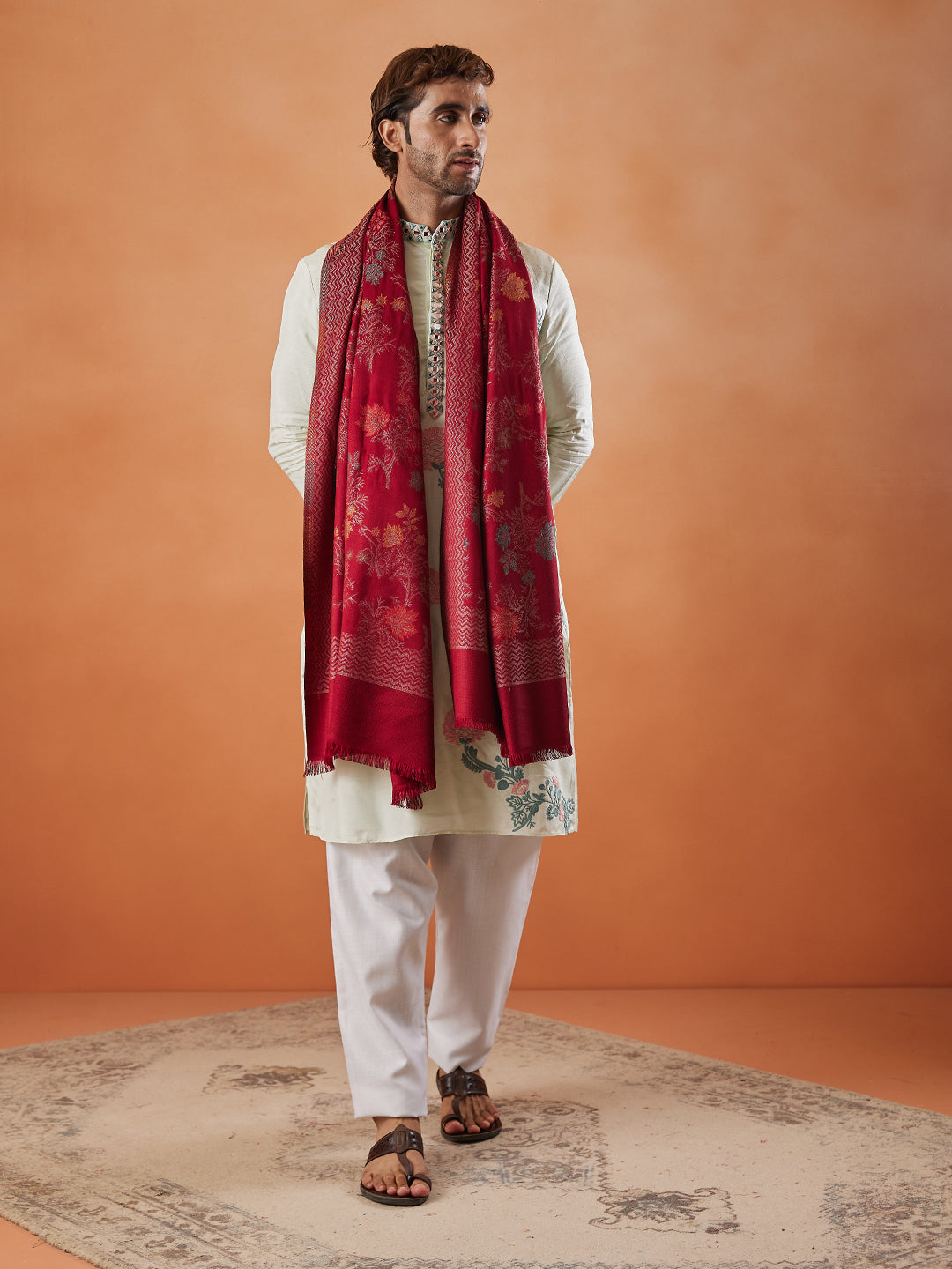 Men Shalimar Kaani Stole (Size 71x203 cm)