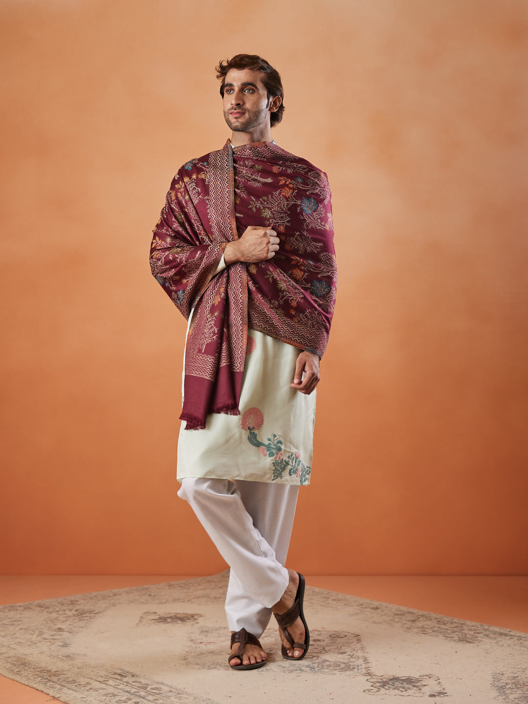 Men Shalimar Kaani Stole (Size 71x203 cm)