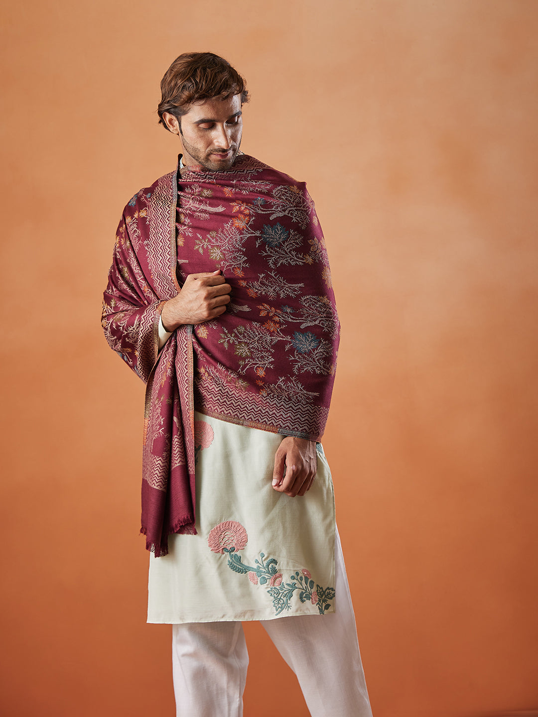 Men Shalimar Kaani Stole (Size 71x203 cm)