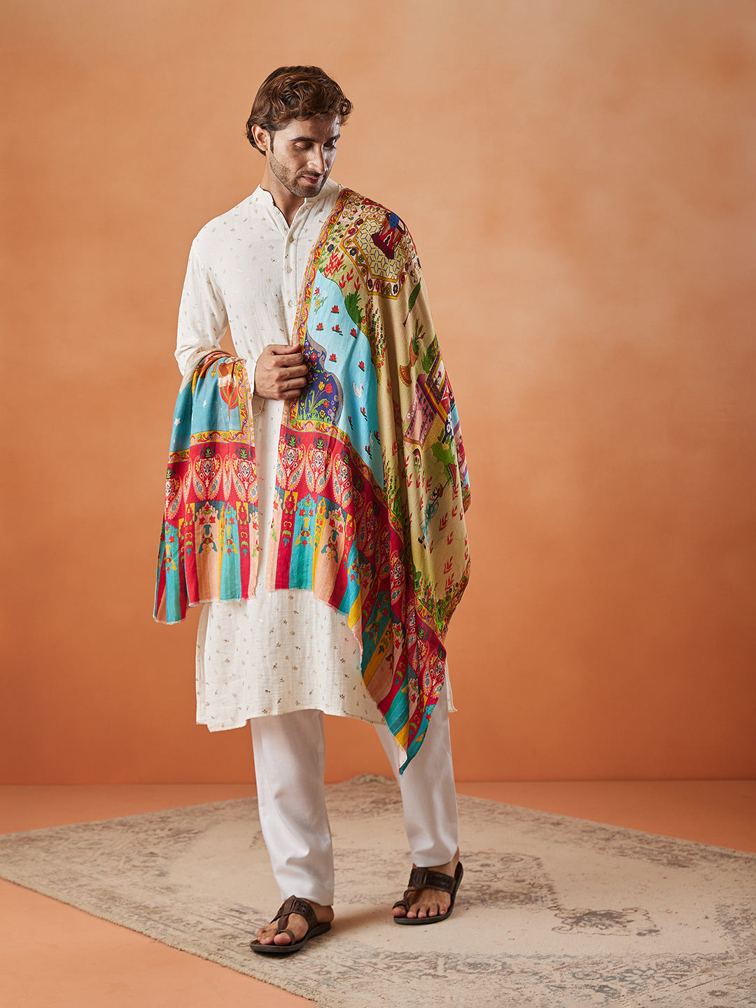 Men Rajdhani Fine Soft Bamboo Fibre Stole (Size: 71x203 Cm)