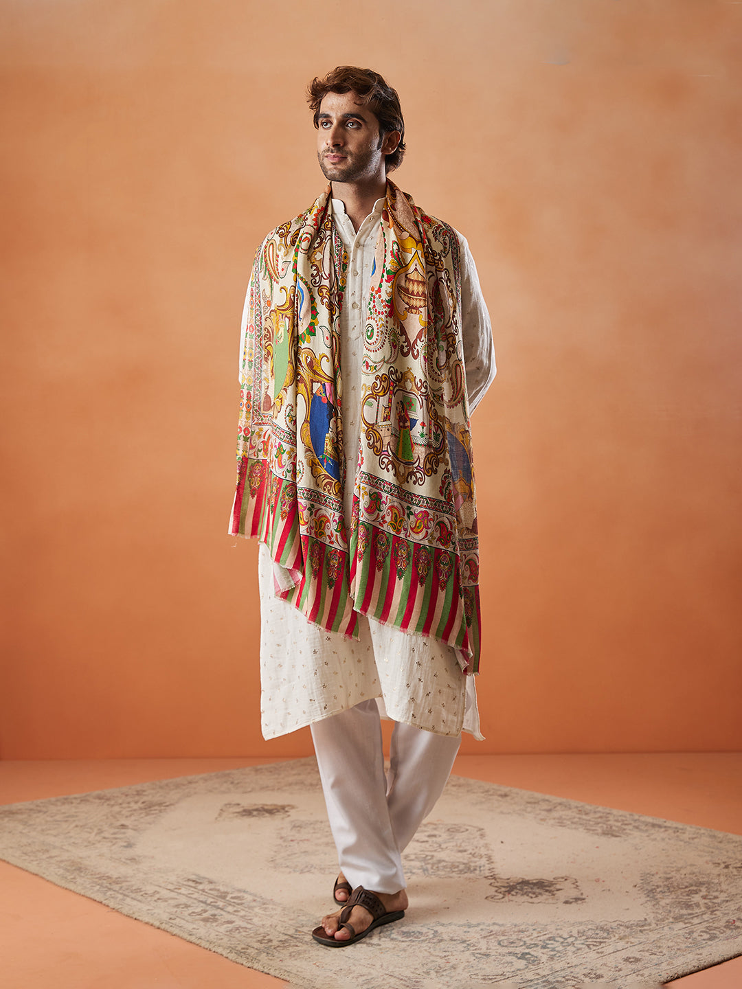 Men Rajdhani Fine Soft Bamboo Fibre Stole (Size: 71x203 Cm)