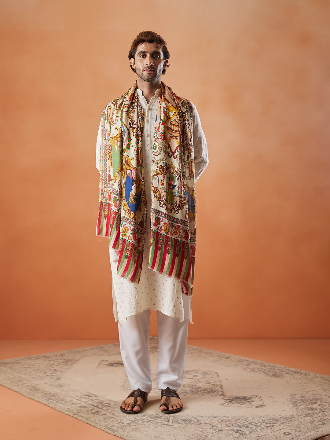 Men Rajdhani Fine Soft Bamboo Fibre Stole (Size: 71x203 Cm)