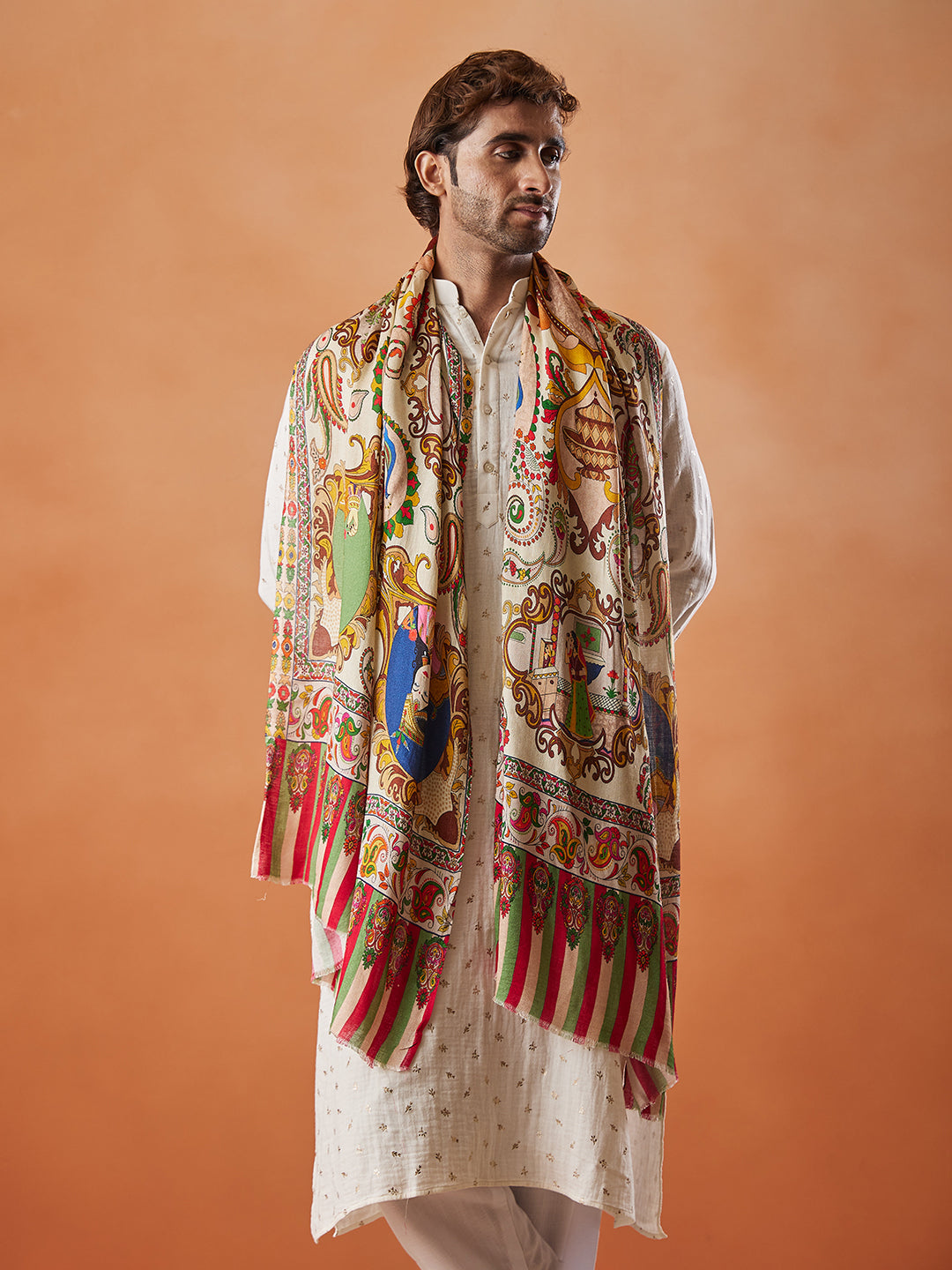 Men Rajdhani Fine Soft Bamboo Fibre Stole (Size: 71x203 Cm)