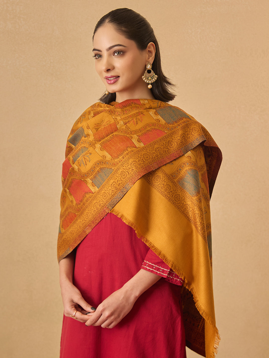 Pashmoda Women Floral Geometry Kaani Stole (Size : 71X203 CM)