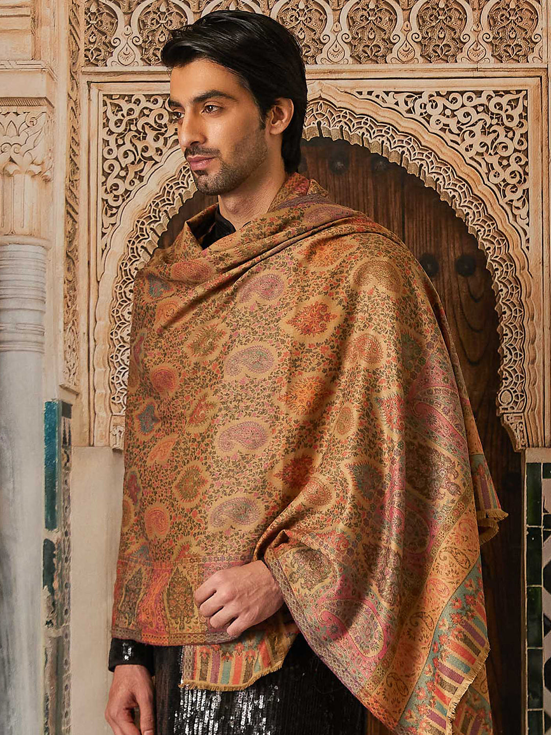 Pashmoda Mens Kaani Shawl (Size: 101x203 Cm)