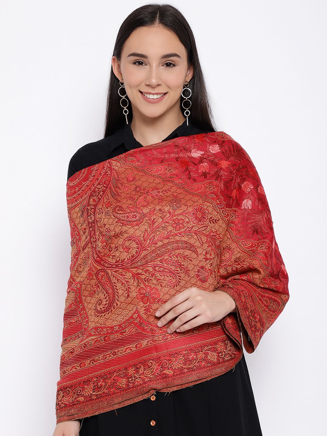 Wool Kashmiri Jamawar Shawl (Size: 40X80 Inches)