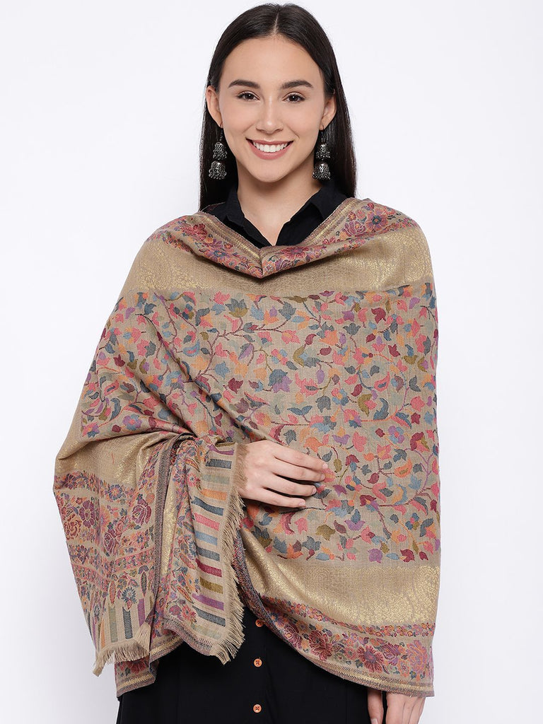 Kaani Wool Blend Kashmiri Shawl (Size: 101 X 203 CM) – Pashmoda