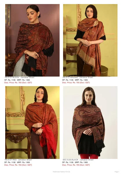 Women Jamawar Shawls catalogue cover