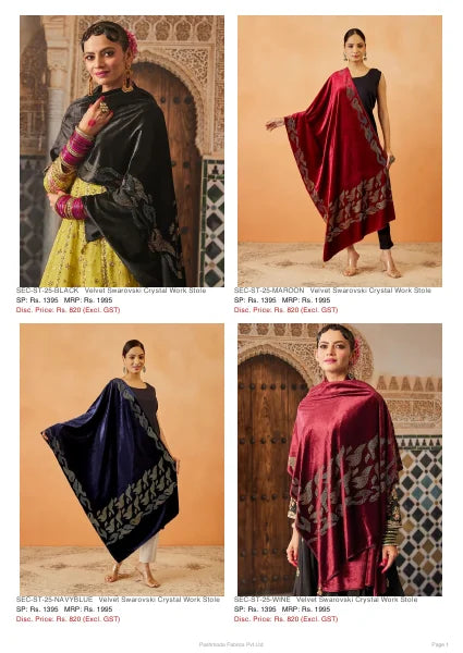 Women Velvet Stoles catalogue cover